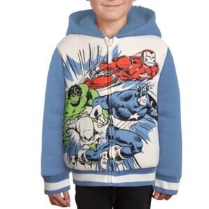 Marvel Avengers Superhero Hulk, Captain America and Iron Man Hoodie Boys Size 7